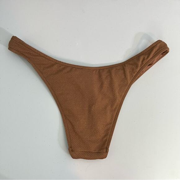 Seafolly Stardust V High Cut Rio Bikini Bottom In Bronze Size 10 US NEW - Picture 6 of 6